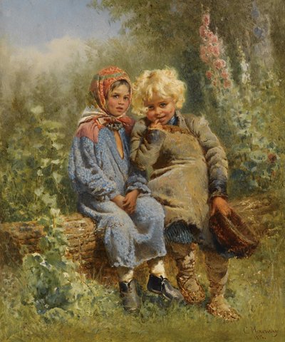 Venäjä: "Talonpoikaislapset levossa" Talonpoikaislapset levossa tekijältä Konstantin Makovsky