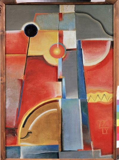 Rakennusvärit. (Värirakenne). Maalaus Konstantin Konstantinovich Medunetsky Medunetsky (Medunetsky, Medunetsky) (1899-1935), öljy kankaalle tekijältä Konstantin Medunetsky