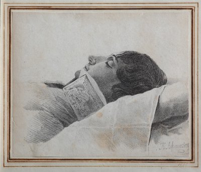 Dimitri Venevitinov 1805-1827 kuolinvuoteella, 1827 tekijältä Konstantin Yakovlevich Afanasyev