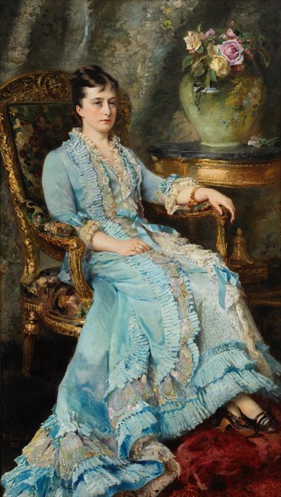 Prinsessa Ekaterina Mikhailovna Dolgorukovan muotokuva 1847-1922, 1880. tekijältä Konstantin Yegorovich Makovsky