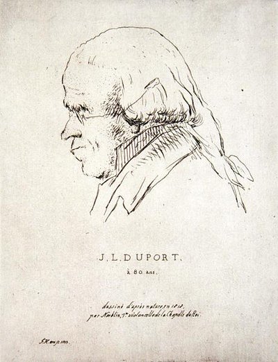 Jean-Louis Duport 80-vuotiaana (1749-1819) (etsaus) tekijältä Korblin (after)