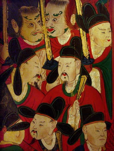 Yksityiskohta Kuudennen kuninkaan muotokuvasta (Danjong tekijältä Korean School