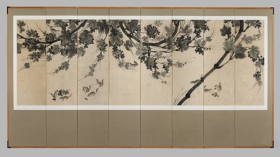 Grapevines and Chipmunks, n. 1800 (Kahdeksan paneelin näyttö: muste paperille) tekijältä Korean School