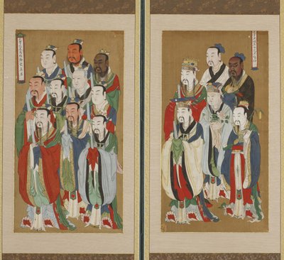 Processional Scene, Choson-dynastia (väri paperille ja silkille) tekijältä Korean School