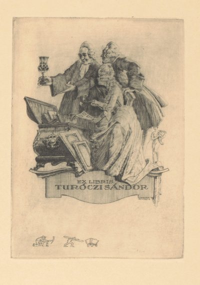 Ex libris on Sándor Turóczi Ex libris Sándor Turóczi (esineen nimi) tekijältä Kornél Révész