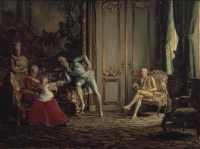 Sisustus menneeltä vuosisadalta. Kohtaus Christian VII:n hovista tekijältä Kristian Zahrtmann
