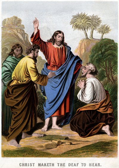 Kristus saa kuurot kuulemaan, 1860 tekijältä Kronheim and Co