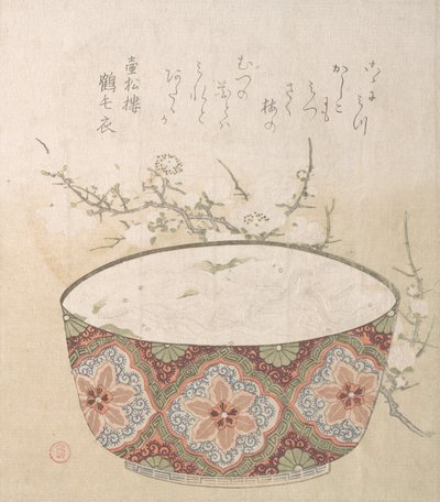 Kulho valkosyöteillä ja luumunkukilla, 1800-luku. tekijältä Kubo Shunman
