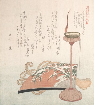 Kynttilänjalka ja tuuletin, 1800-luku. tekijältä Kubo Shunman