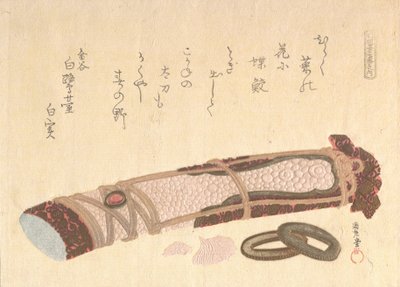 "Hilt of a Sword" sarjasta Seven Prints for the Shofudai Poetry Circle, 1810s. tekijältä Kubo Shunman