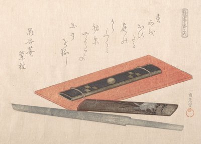 Veitsi ja kaksi veitsen kahvaa, 1800-luku. tekijältä Kubo Shunman