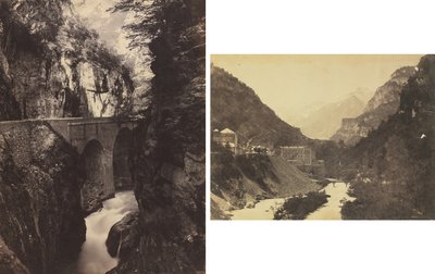 Tie Eaux-Chaudes, Pyrenees (edessä); Eaux-Chaudes, Pyreneet (takana) tekijältä Kubo Shunman