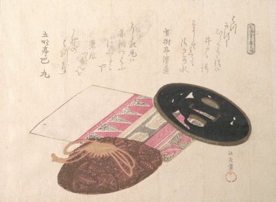 Tsuban miekkasuoja ja laukut, 1800-luku. tekijältä Kubo Shunman