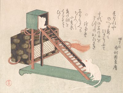 Valkoiset hiiret leikkivät, luultavasti 1816. tekijältä Kubo Shunman