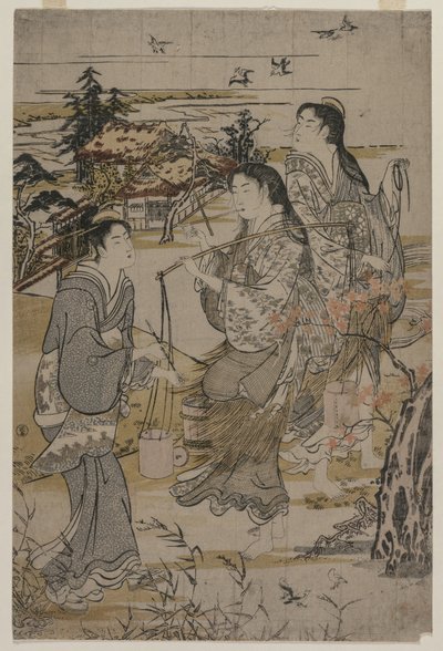 Naiset suolasäiliöillä, Noda Tama -joki Mutsun maakunnassa, 1780-luvun lopulla. tekijältä Kubo Shunman