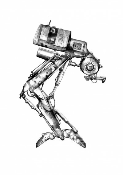 Mekaanisen robotin piirros tekijältä Kulik