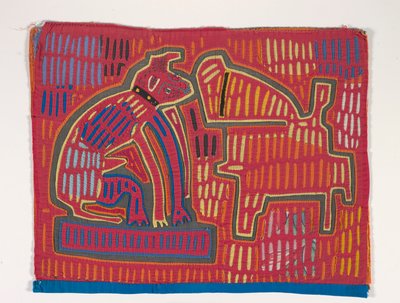 Shirt Panel (mola), n. 1950 (applikoitu puuvilla) tekijältä Kuna Indian Culture
