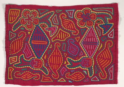 ਕਮੀਜ਼ ਪੈਨਲ (ਮੋਲਾ), c.1950 (ਐਪਲਿਕਡ ਕਾਟਨ) ਫਿਨਿਸ਼ tekijältä Kuna Indian Culture