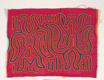 Shirt Panel (mola), n. 1950 (applikoitu puuvilla) tekijältä Kuna Indian Culture
