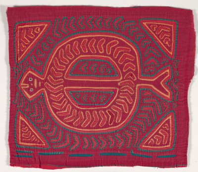 Paitapaneeli (mola) (applikoitu puuvilla) tekijältä Kuna Indian Culture