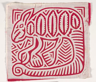Paitapaneeli (mola) (applikoitu puuvilla) tekijältä Kuna Indian Culture