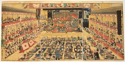 Odori Keiyo Edoe no Sakae: Tea t Reinterio rwith For a while Performanse, 1858 tekijältä Kunisada