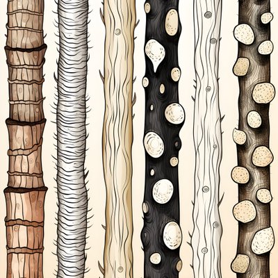 Puun runkoosat, boho clipart, boho-piirustuskuviot, boho-runko 1 tekijältä Kurt Heppke