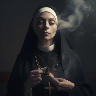 Nunna timanttikaulakorulla polttaa sikarirullaa 2 tekijältä Kurt Heppke