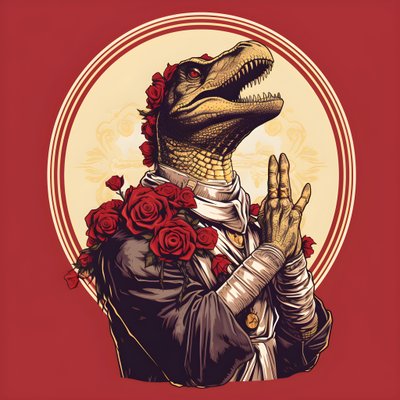 tappajakuningatar rukoilee T-Rex 1 tekijältä Kurt Heppke