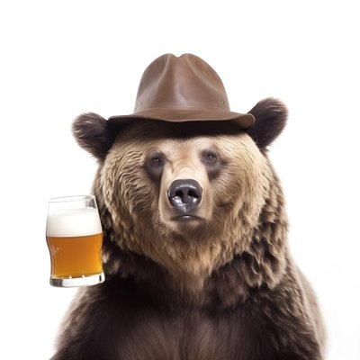 karhu silinterihattu muki olutta edessä ja profiili valkoisella pohjalla 2 tekijältä Kurt Heppke