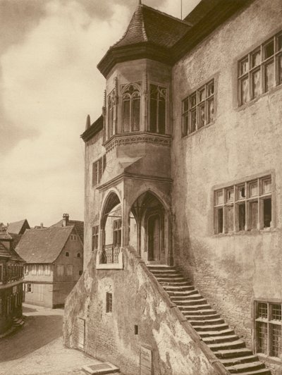 Dettelbach a Main, Rathaus; Dettelbach pääkadulla, kaupungintalo (m/v kuva) tekijältä Kurt Hielscher