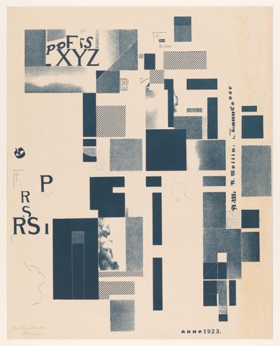 Koostumus typografisilla elementeillä tekijältä Kurt Schwitters (signed by artist)