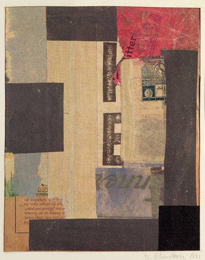 Kollaasi, 1923 tekijältä Kurt Schwitters