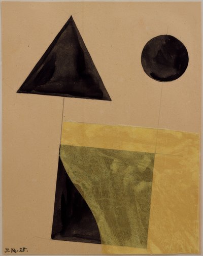 Rakenne kolmion, neliön ja kompassin avulla tekijältä Kurt Schwitters