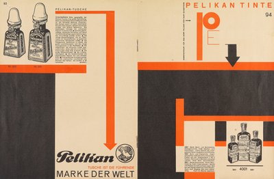 Merz 11 Pelican Ink -mainos, 1924. tekijältä Kurt Schwitters