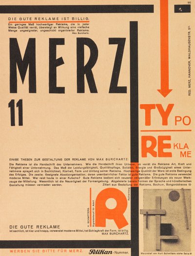 Merz 11. Typoreklame, 1924. tekijältä Kurt Schwitters
