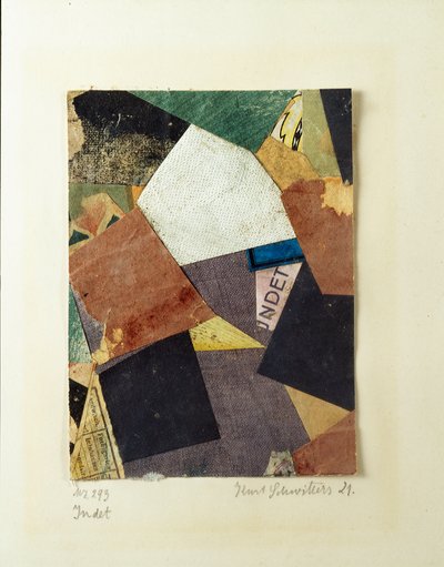 Kurt Schwittersin (1887-1948) Merz 293 -kollaasi 1921 Yksityinen kokoelma tekijältä Kurt Schwitters