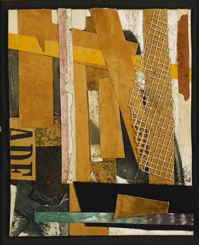 Merz-kuva; Merzbild, 1945 tekijältä Kurt Schwitters