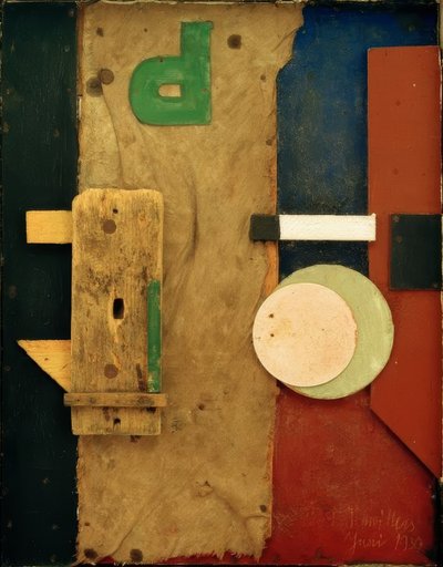 Merz kuva P vaaleanpunainen tekijältä Kurt Schwitters
