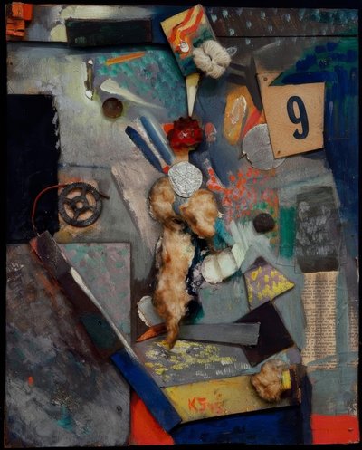 Nimetön (Merzbild 9) tekijältä Kurt Schwitters