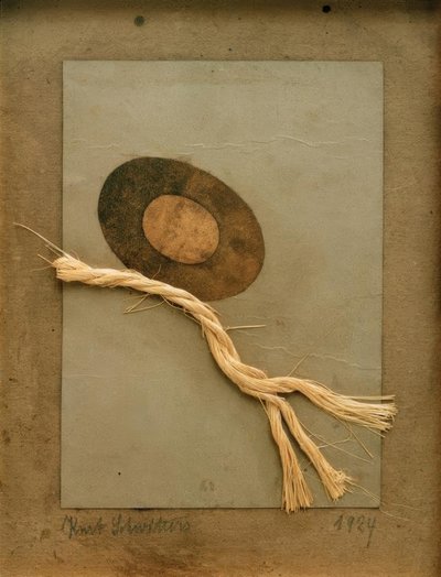 Nimetön (Merz-piirustus arpilla ja merkkijonolla) tekijältä Kurt Schwitters