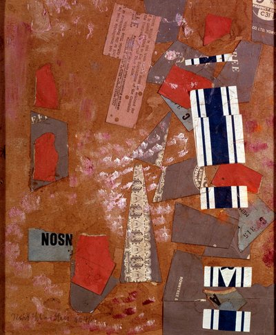 Kurt Schwittersin (1887-1948) valkoinen karnevaalikollaasi 1946 Yksityinen kokoelma tekijältä Kurt Schwitters