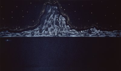 Midnight Eruption, 2004 (akvarelli paperille) tekijältä Kurtis L. Miller
