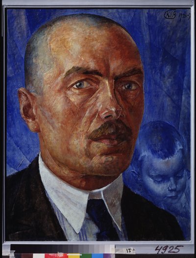 Omakuva. Kuzma Sergeevich Petrov Vodkin (Petrov-Vodkin) (Kouzma Petrov Vodkin) (Petrov-Vodkin) (1878-1939), öljy kankaalle tekijältä Kuzma Sergeevich Petrov Vodkin