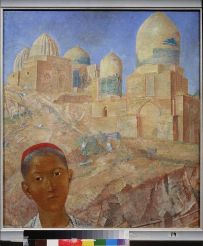 Nekropoli Shah I Zinda. Samarkand (Uzbekistan). Peinture de Kuzma Sergejevitš Petrov Vodkin (Petrov-Vodkin) (Kouzma Petrov Vodkine) (Petrov-Vodkine) (1878-1939), huile sur toile tekijältä Kuzma Sergeevich Petrov Vodkin