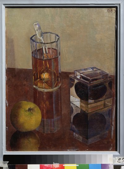 Asetelma mustesäiliön kanssa. Kuzma Sergejevitš Petrov Vodkin (Petrov-Vodkin) (Kouzma Petrov Vodkin) (Petrov-Vodkin) (1878-1939), öljy kankaalle tekijältä Kuzma Sergeevich Petrov Vodkin