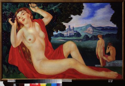 Bacchante. Kuzma Sergejevitš Petrov Vodkin (Petrov-Vodkin) (Kouzma Petrov Vodkin) (Petrov-Vodkin) (1878-1939), öljy kankaalle tekijältä Kuzma Sergeevich Petrov Vodkin