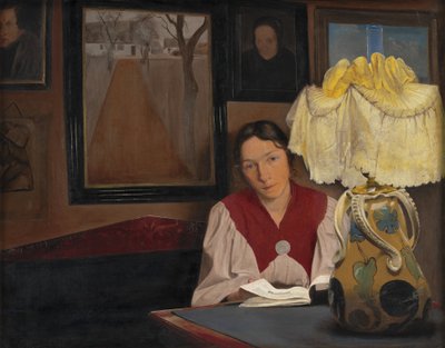 Taiteilijan vaimo lampunvalossa tekijältä Laurits Andersen Ring
