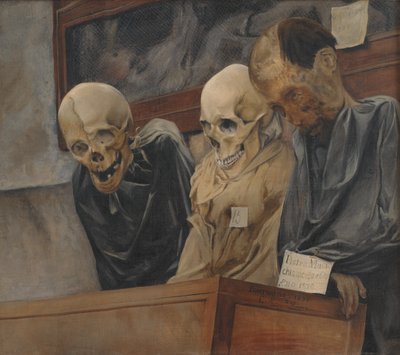 Kolme pääkalloa kapusiniluostarista Palermossa tekijältä Laurits Andersen Ring