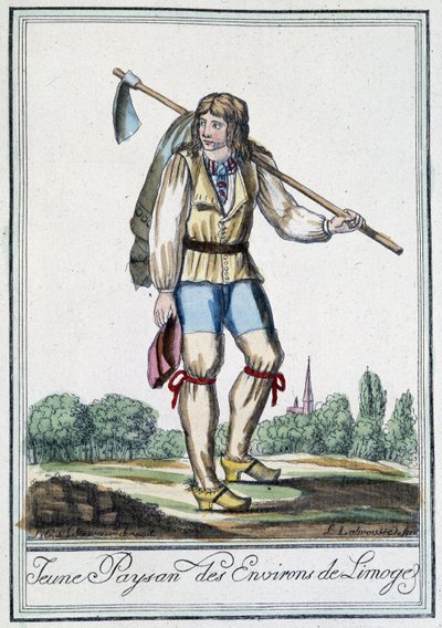 Nuori talonpoika Limogesin ympäristöstä - J. Grasset St Sauveurin "" Encyclopédie des voyages -kirjassa, Deron, Pariisi tekijältä L.F. Labrousse